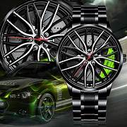 Green Spinning Car Rim Hub Watch