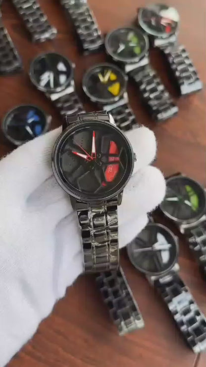 Black Car Wheels Watch
